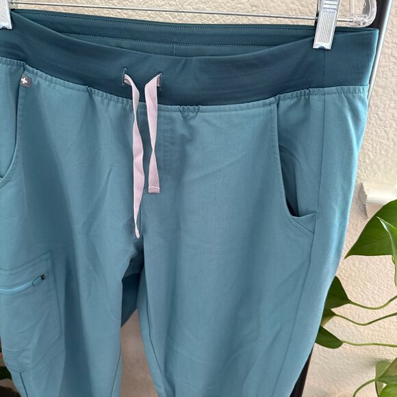 FIGS Teal High Waisted Zamora Scrub Joggers Size Medium Tall - Picture 2 of 5